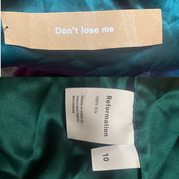 GREEN SILK REFORMATION TOP NWT - Picture 4 of 4